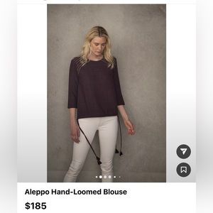 NWT Souk Indigo Aleppo Hand-Loomed Blouse silk